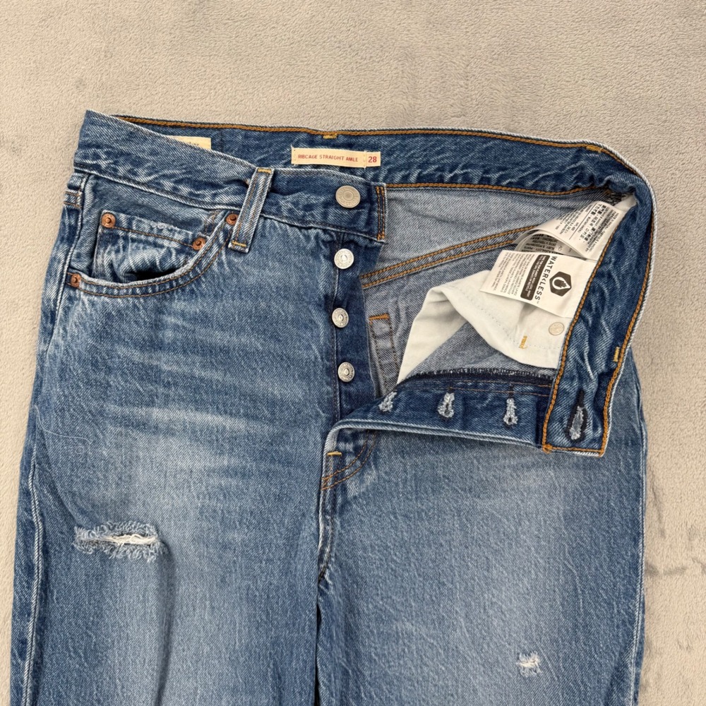 Levis Premium Ribcage Straight Ankle Jeans High Rise‎ Womens Size W 28 L 27 - Picture 3 of 16